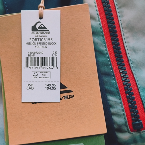 QUIKSILVER NEW Mission Print Block Technical Snow Jacket - Picture 9 of 9